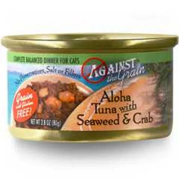 24/2.8 oz. Against The Grain Aloha Tuna With Seaweed & Crab Dinner For Cats - Health/First Aid